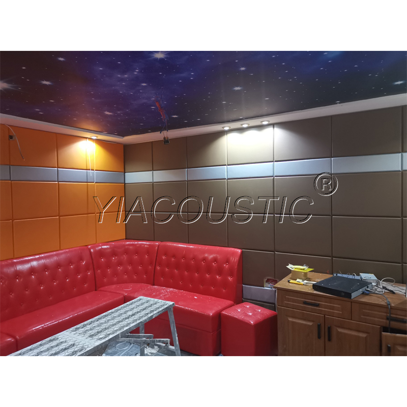 Right Angled Beveled Acoustic Polyester Fiber Fabric Soundproofing Panel Fabric Wrapped Interior Wall Panel For KTV