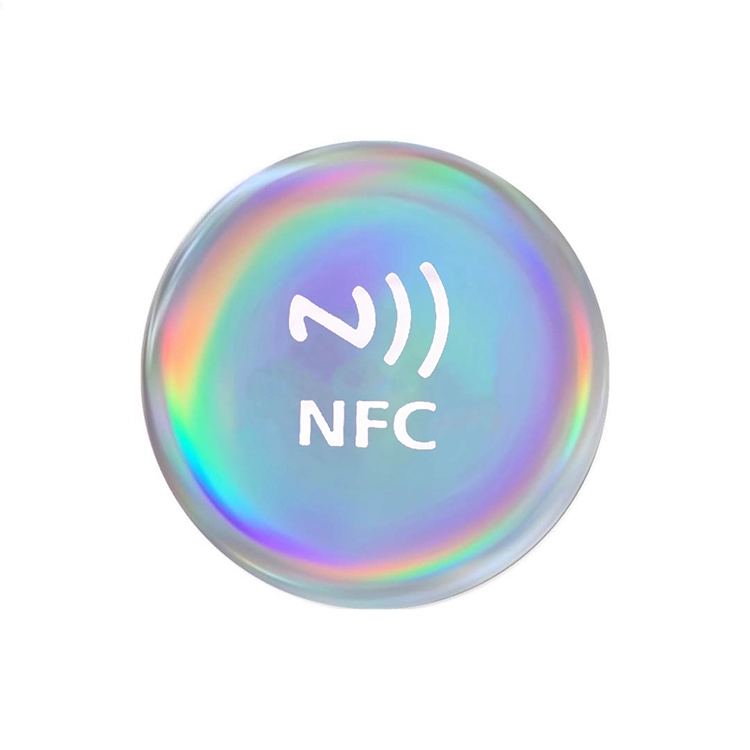 Серебристая голограмма 13,56 МГц RFID 30 мм NFC 213 наклейка для всех телефонов с поддержкой NFC