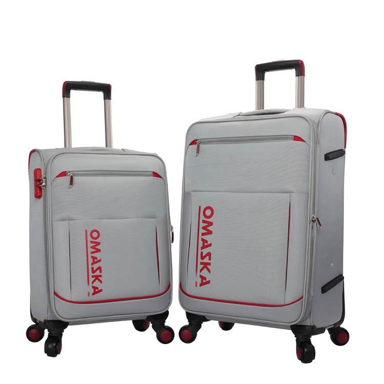 New Product 2019 Business Fashion Suitcase Set Nylon Soft Black Grey Travel Bag Trolley Hand Carry Luggage