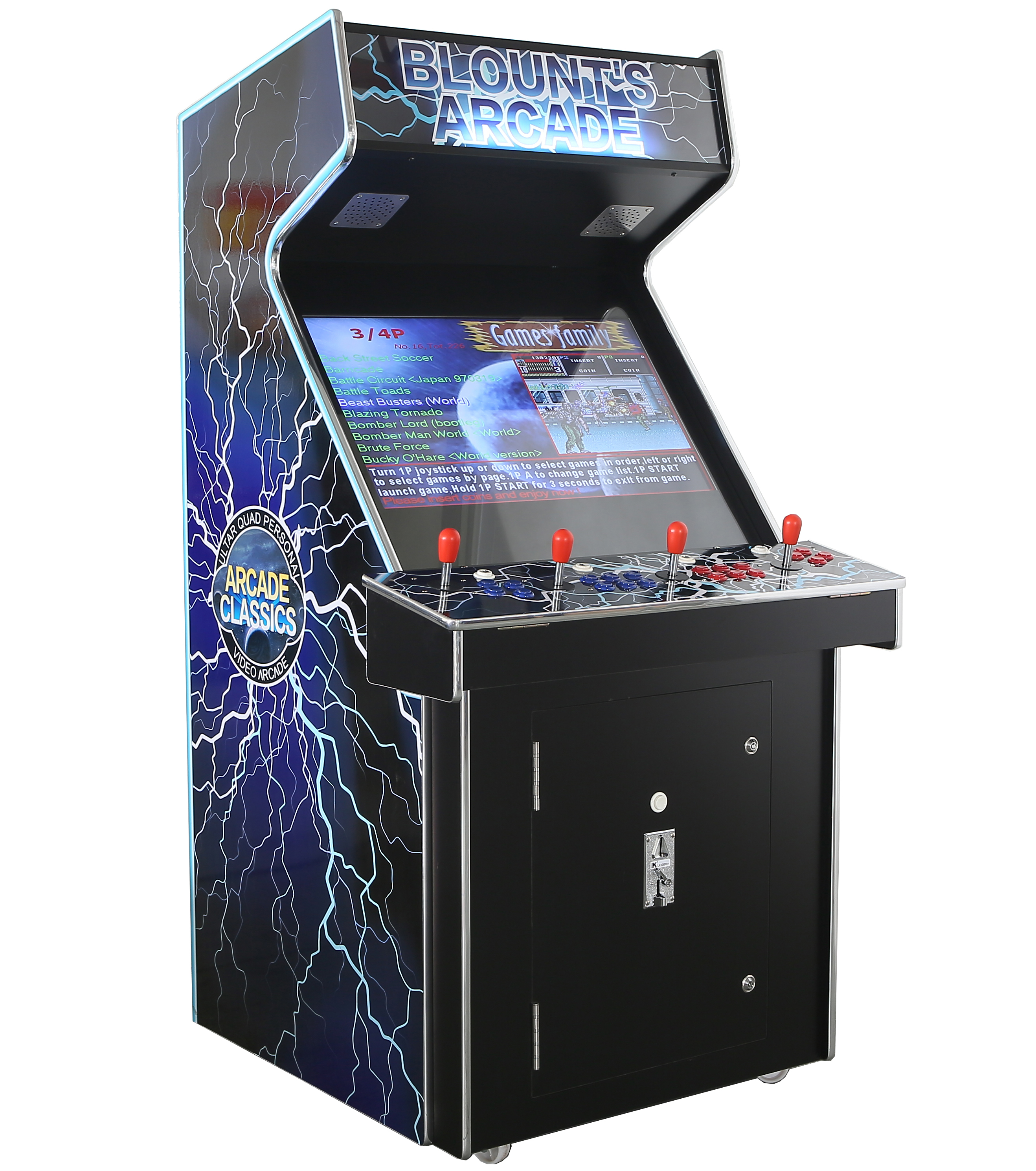 Игровой автомат с 4 игроками, работающий от монет, аркадная видеоигра с 3500 играми