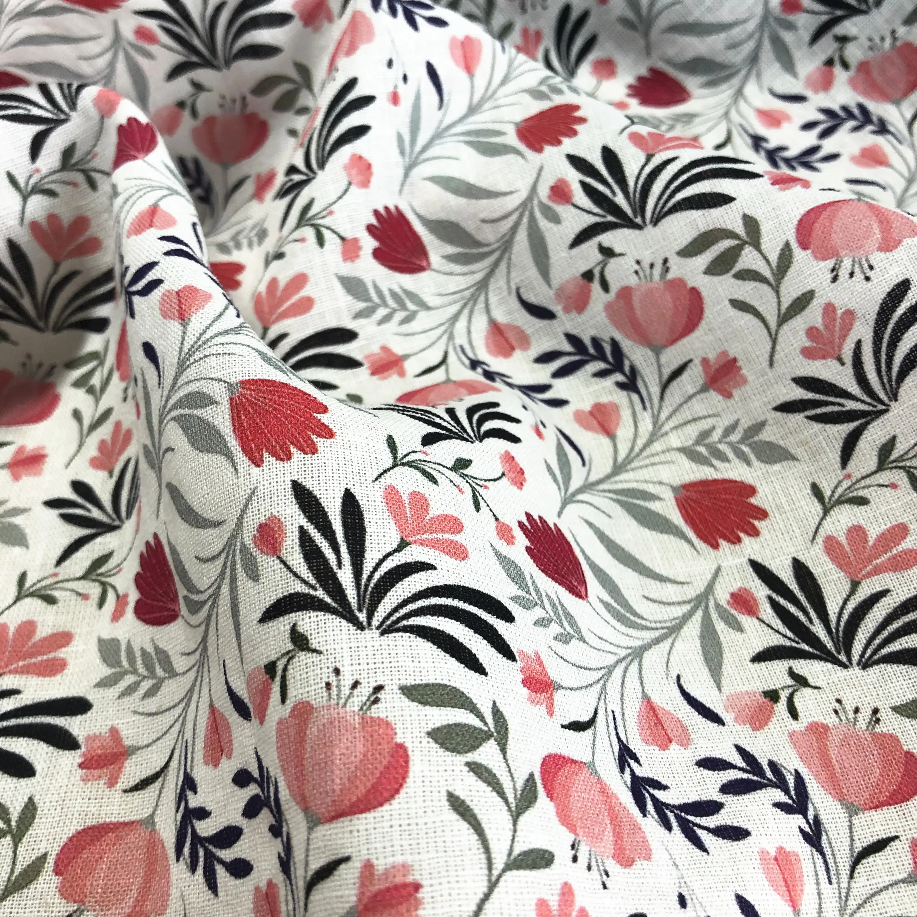 custom made digital printing apron linen cotton fabric for clothing