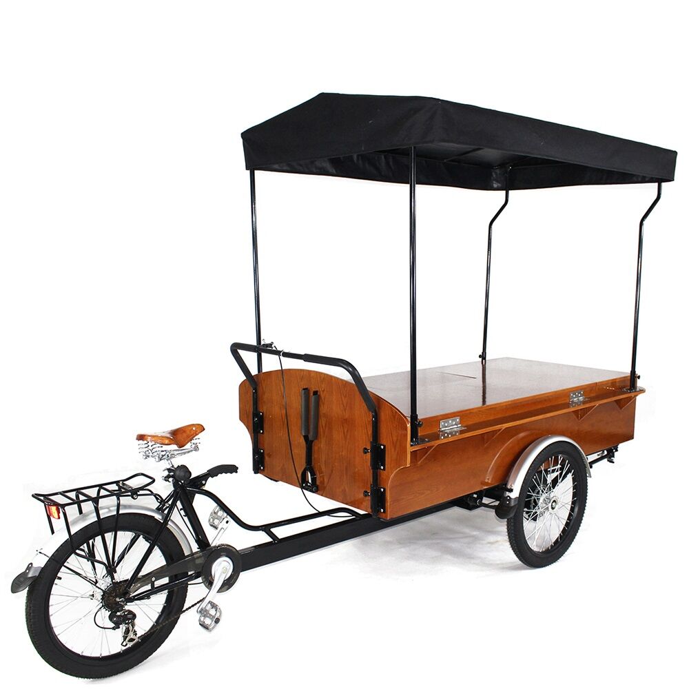Street Coffee Shop Mobile Retro Coffee Bike With Waterproof Roof