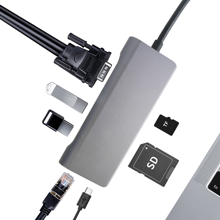 7 в 1 Type-c на HDMI Ethernet сетевой адаптер SD TF Card Reader устройство чтения карт USB концентратор мульти порт док-станция USB хаб для Macbook