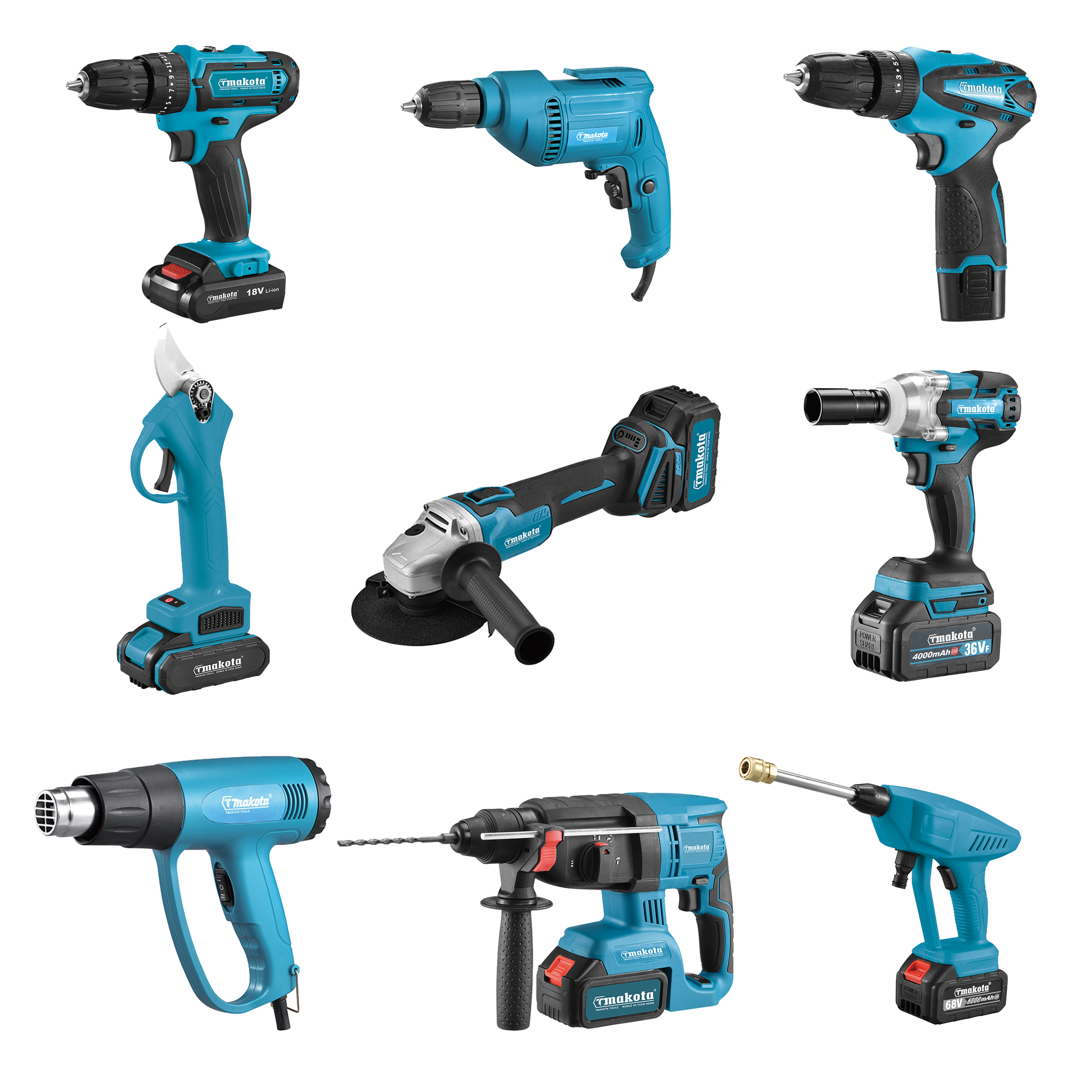 Professional Tmakota 20v Li-ion Battery Cordless Hammer Drill Power Tools Electric Wrench