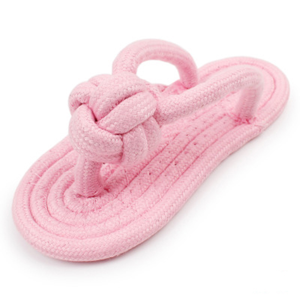 Factory Wholesale Bite Resistant Candy Colored Cotton Rope Woven Slippers Pet Toy
