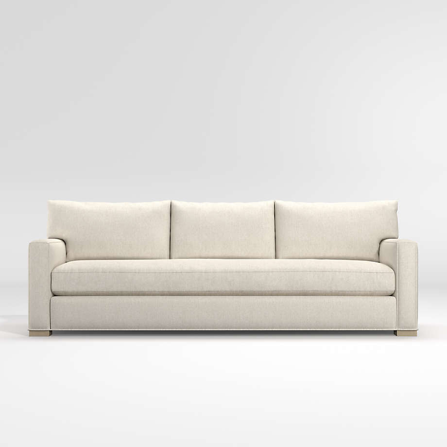 Comfort and modern American style living room furniture sofa deep seats and low back cushions maple legs bench grande sofa