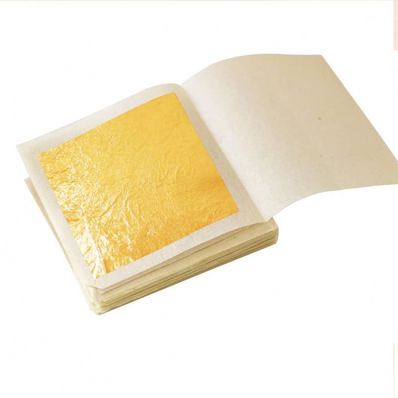 4.33x4.33CM 24K Real Gold Leaf Sheets Edible Gold Leaf for Food Decoration