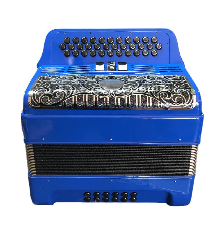 Diatonic spray-painted accordion 34button 12 bass with 3 mutators