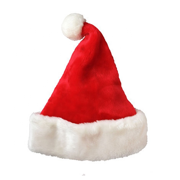 Hot Sale red Winter Christmas Decoration Adult Children Christmas Hat Velvet Santa Claus Hat