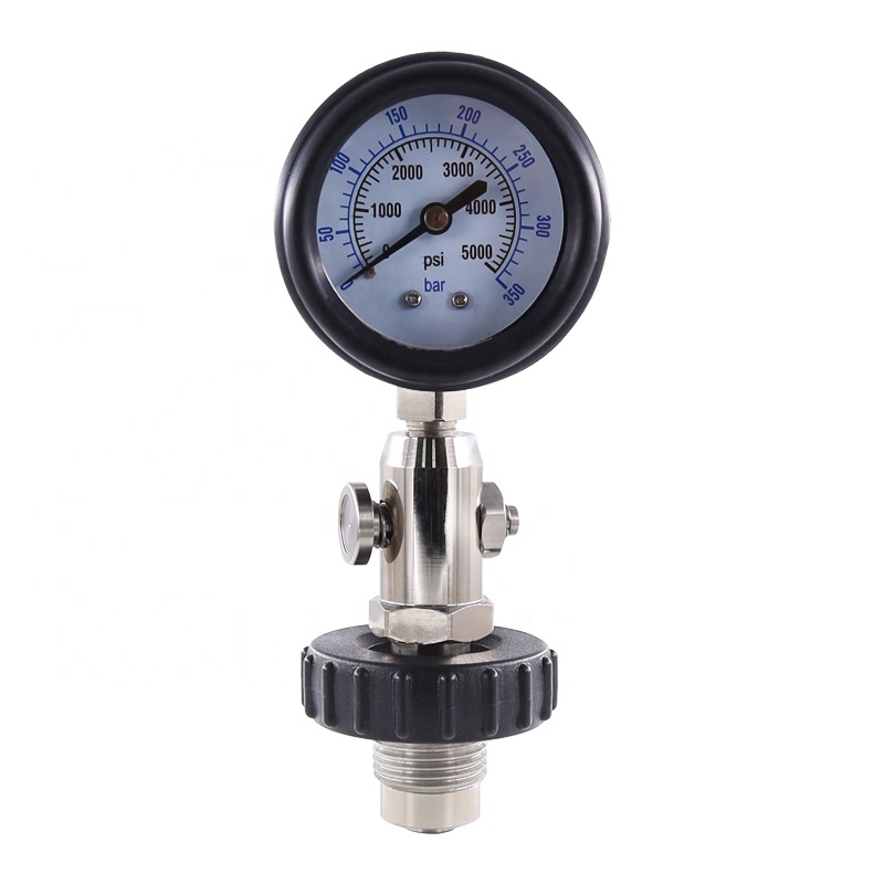 Amazon Горячая продажа DIN погружной цилиндр бак высокого давления Checker Gauge 5000psi 350Bar с регулятором клапана