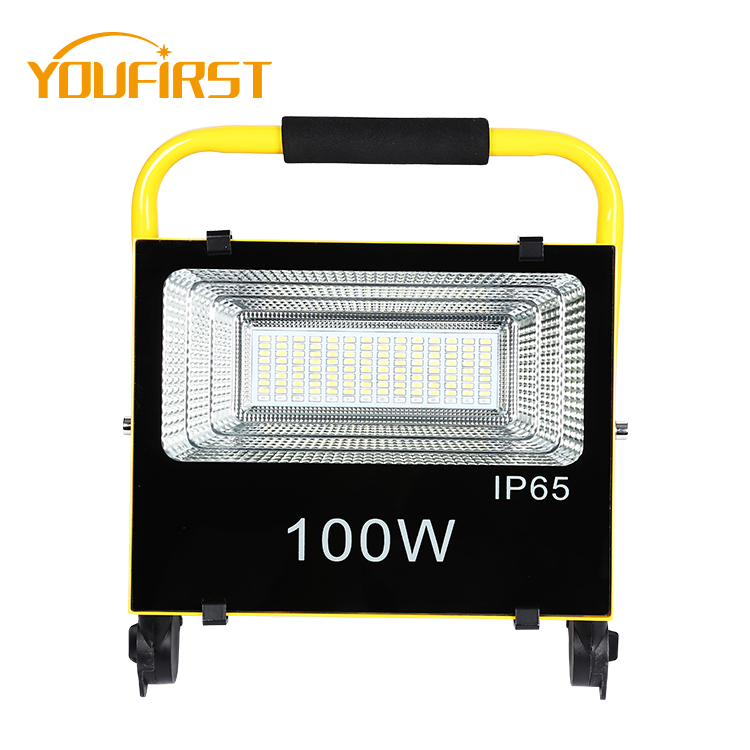 Высокое качество Интегрированный контроллер все в одном ip65100watt заряжаемая Солнечная Светодиодная лампа заливающего света
