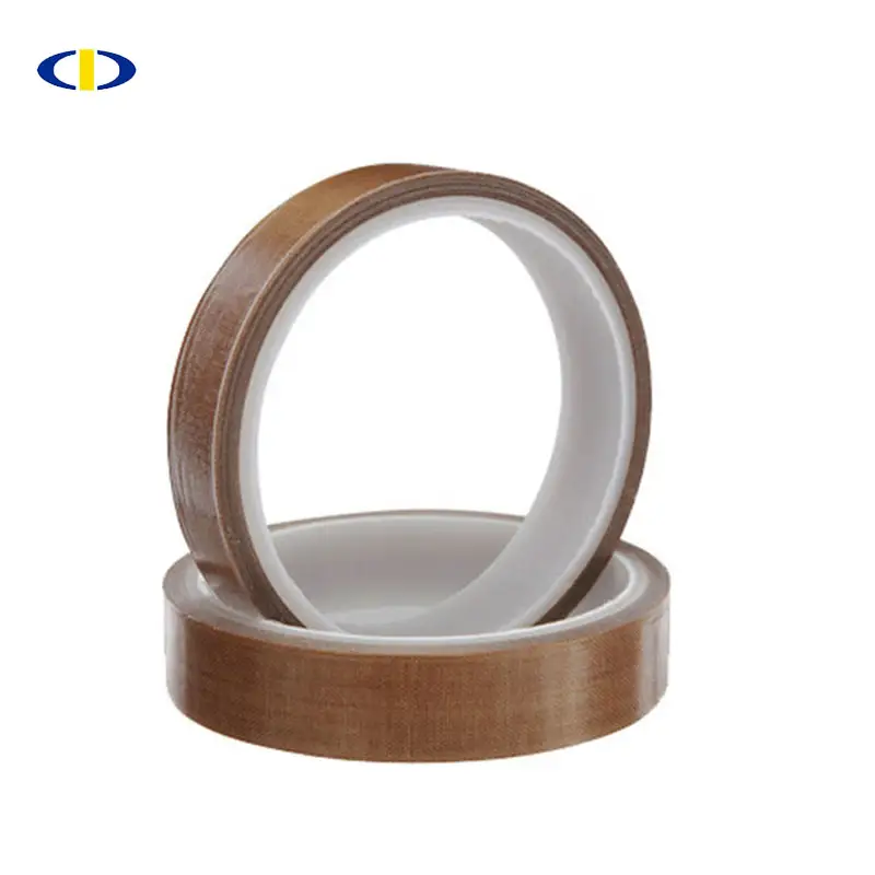 Industry PTFE Coated Fiberglass Fabric Silicone Adhesive Tape Factory 0.13MM Brown Cloth