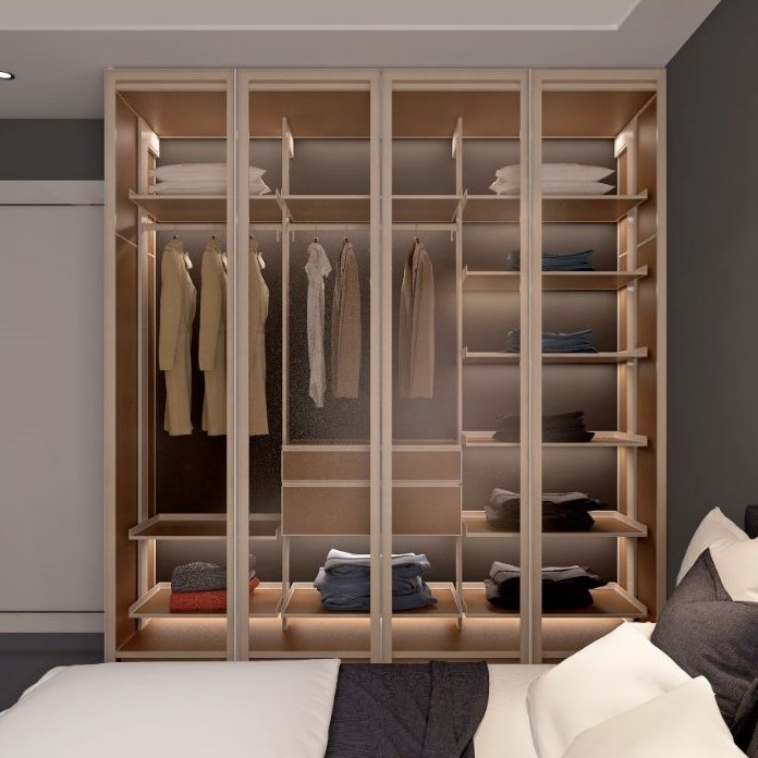 Modern anodized door profiles 50MM wide extruded aluminum profiles for kitchen cabinet doors