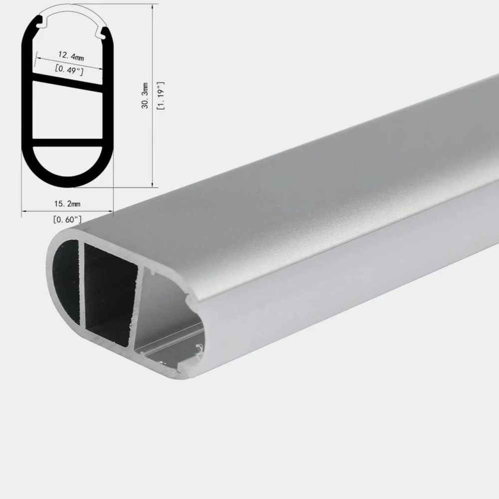 Led Aluminum Wardrobe Clothes Rails Anodized Clothes Poles Oval Pipes & Round Tubes for Hanging Clothes