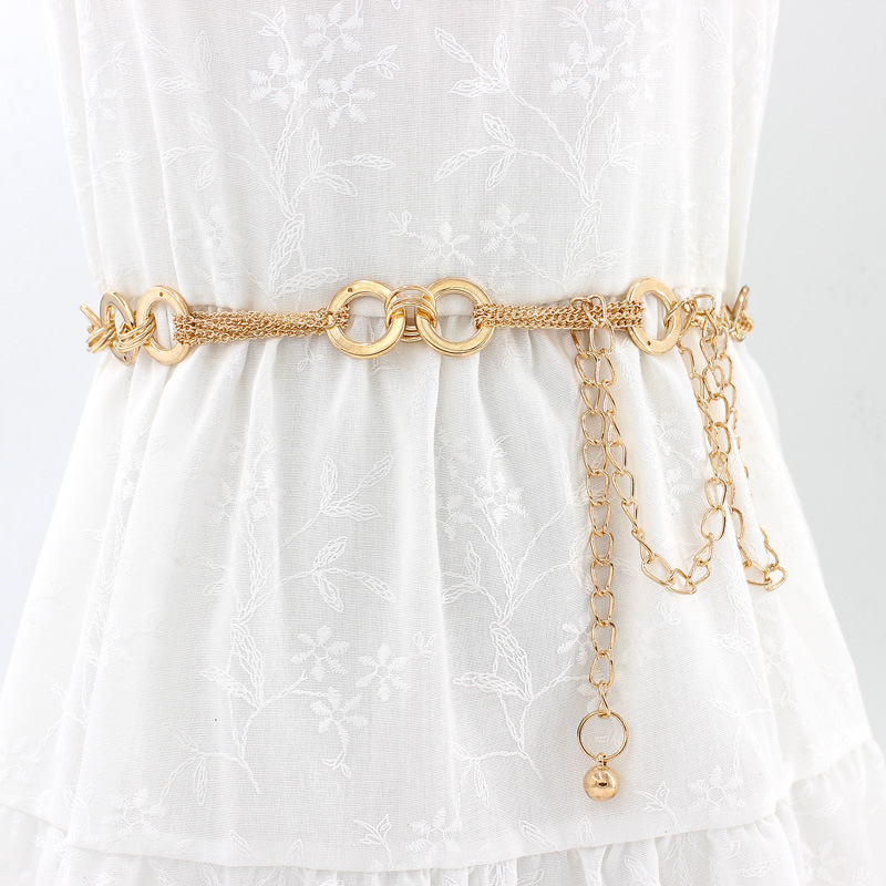 New Fashion Thin Waist Belt Elegant Ladies Metal Chain Slim Belt Women Waistband Strap Dress Accessories Adult Waist Chain