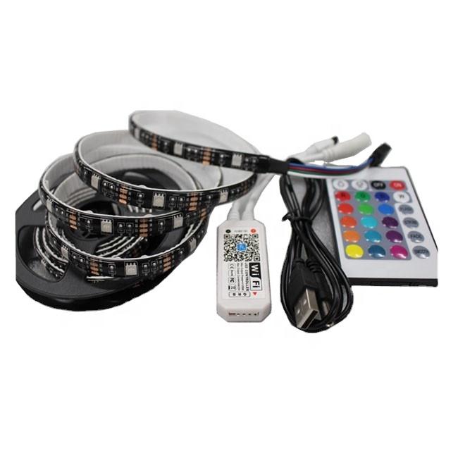 USB wifi 5050RGB микроконтроллер 30/60 светодиодов/mWaterproof IP65 5v Светодиодная лента с 24-кнопочным ИК-пультом дистанционного управления 2m kit