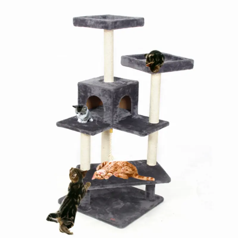 Cheap Multi-level Cat Scratcher Climbing Tower Tree Big Condo Cat House