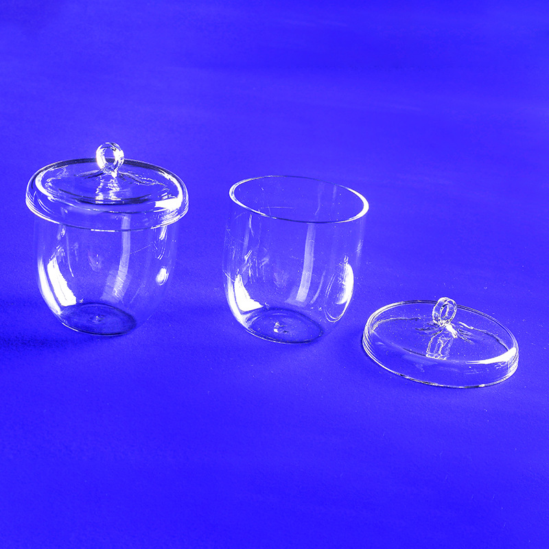 Transparent Fused Quartz Glass Crucibles and Lids for Lab