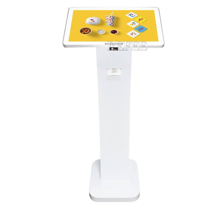 Refee customized 21.5 inch touch screen kiosk,lcd advertising player with scanner and printer