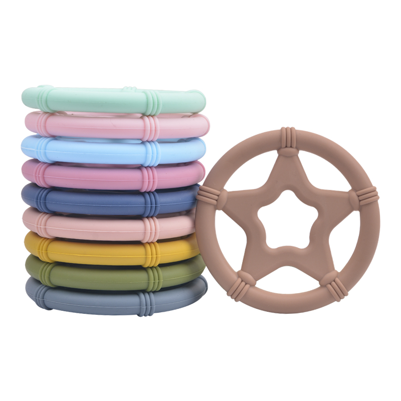 Eco-friendly silicon teether bpa free Lucky Star Teether custom baby teethers silicone toys