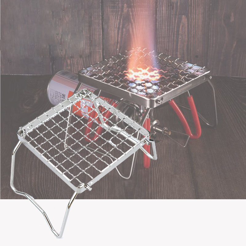 Folding Campfire Grill 304 Stainless Steel Grate Heavy Duty Portable Camping Grill Gas BBQ Grill Rack for Camping Picnic Fishing