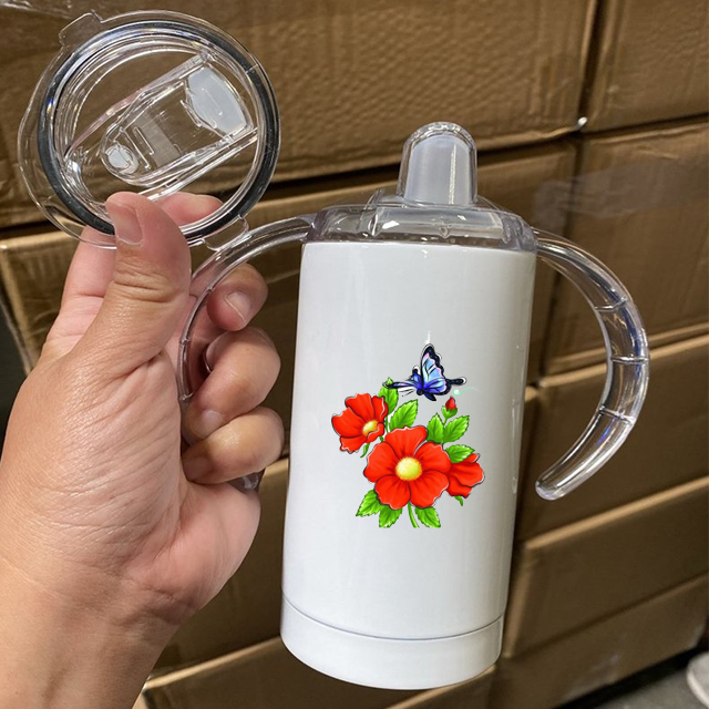 Sublimation sippy cup double lid 12oz