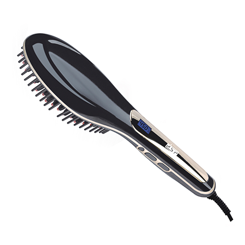 DSP hair brush LCD display 3D Ceramic Bristles temperature control hair brush