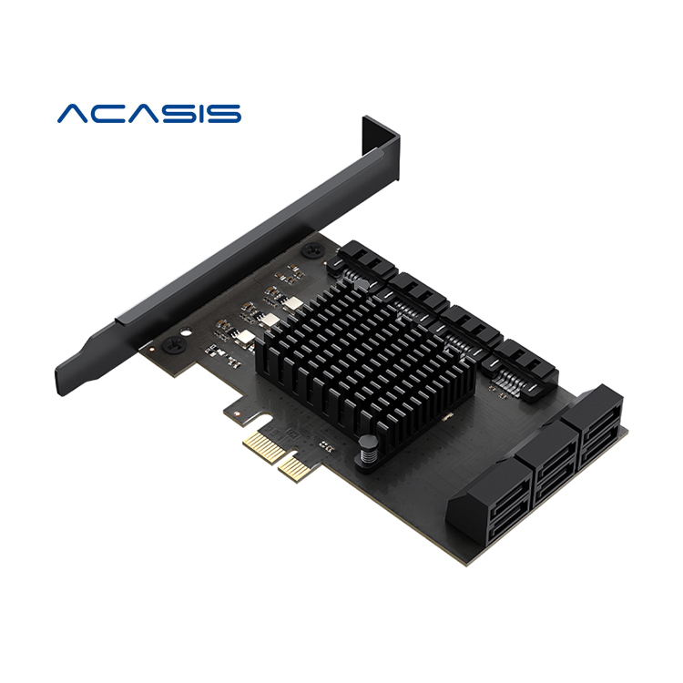 Acasis High Quality 10 Port Expansion Card 6Gbps x1/x4 PCIE TO SATA III for Blockchain Miners Multi Use