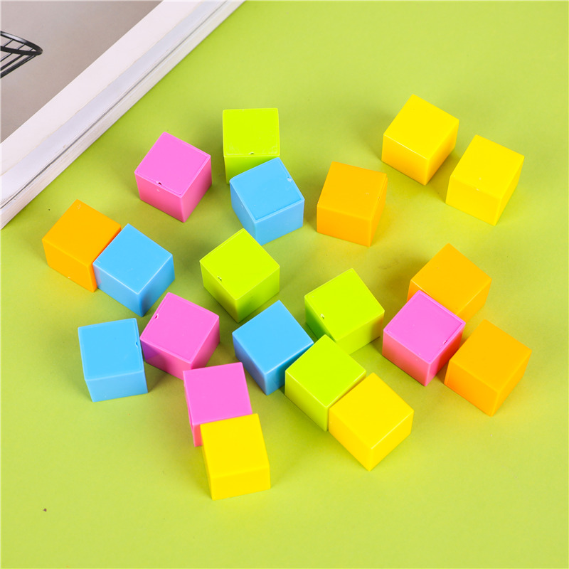 Красочные Пластиковые cube 2 см куб для детские игрушечные строительные блоки учебные принадлежности 20 шт.
