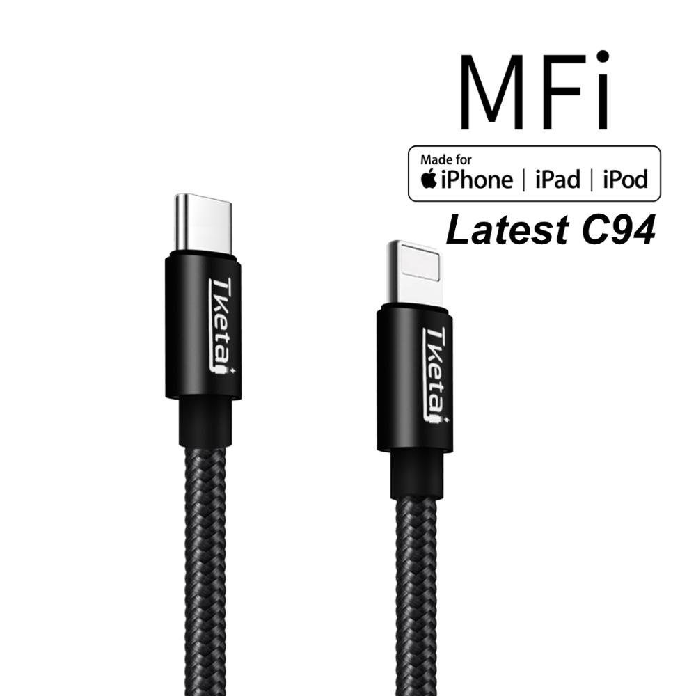 TKETAI USB Type C до 8pin кабель 3ft MFi Сертифицированный нейлоновый кабель для быстрой зарядки для IPhone