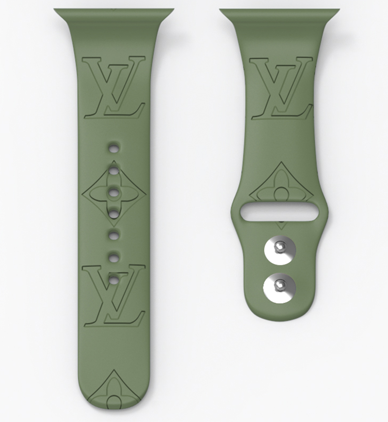 Ремешок силиконовый для Apple Watch Band с двухцветной лазерной гравировкой