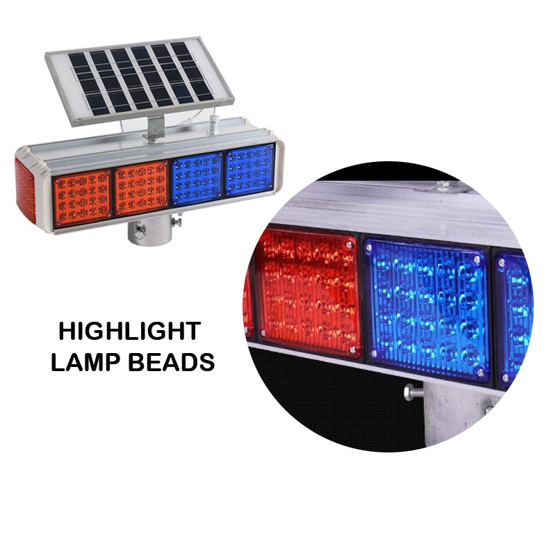 Solar Led Road Flashing Traffic Warning Lamp Flash Warning Light