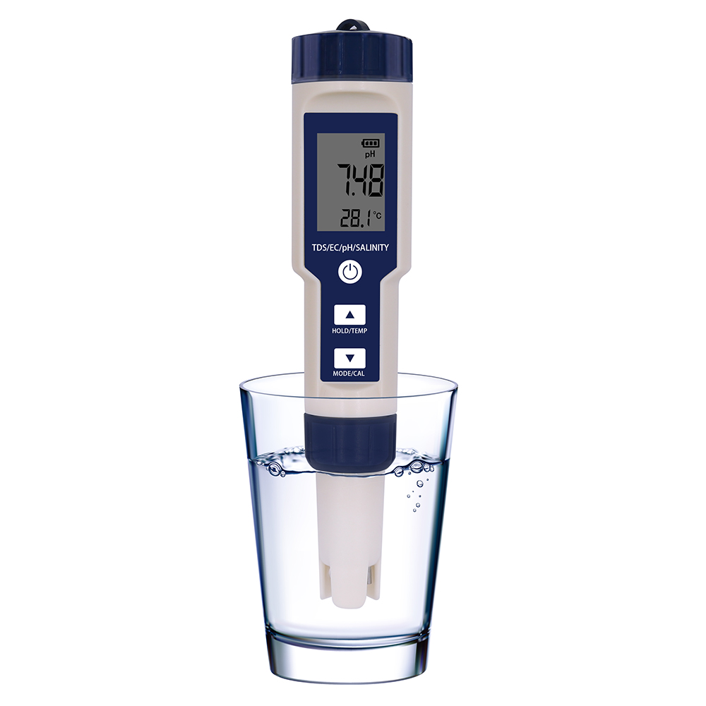 Портативный 5 в 1 TDS/EC/PH/соленость/температура метр Цифровой качество воды PH тестер forPools, питьевой воды, аквариумы