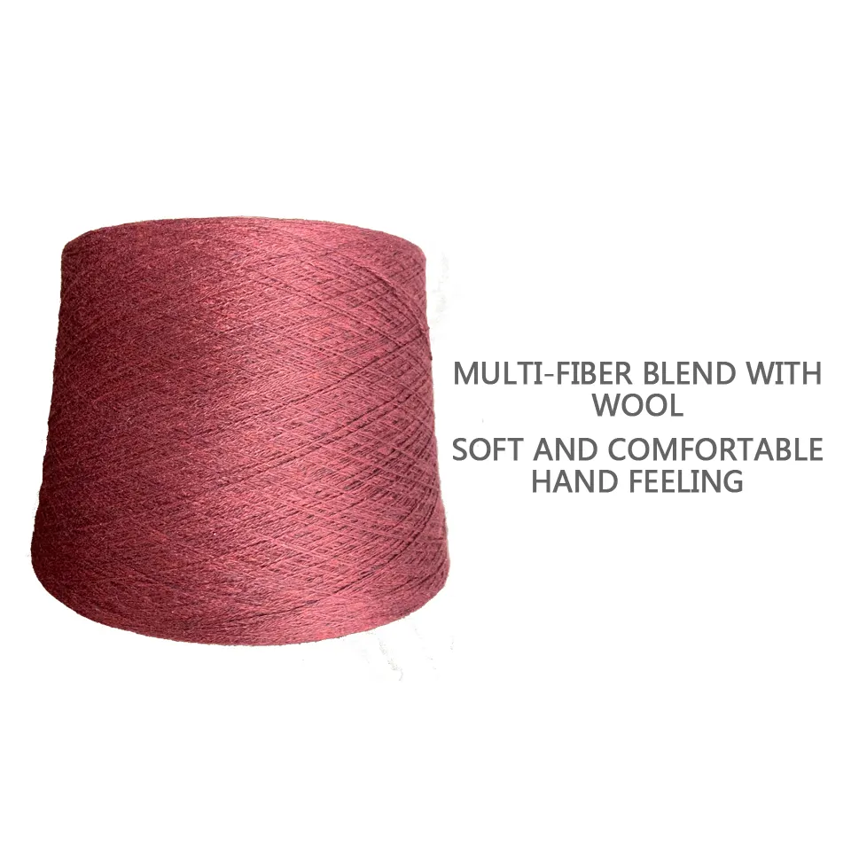 Recycled Polyester Yarn High Quality GRS Certificate 55%Recycled Polyester 40%Nylon 5%Wool Soft Core Spun Yarn 2/30nm