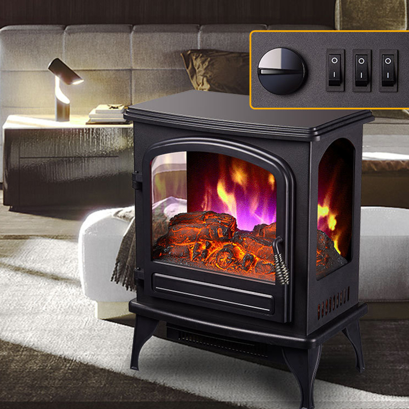 Hot Sell Modern Design Ptc Ceramic Heater Fan Elegant Infrared Decor Simulation 3D Flame Lights Indoor Electric Fireplace Heater