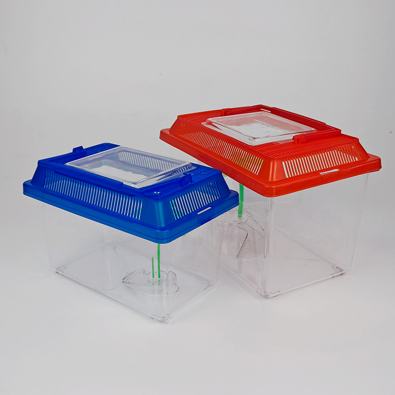 Plastic Fish Tank Polypropylene Fish Tank Hermit Crab Cage Critter Box Pet Storage Box Fish Tank Ornaments