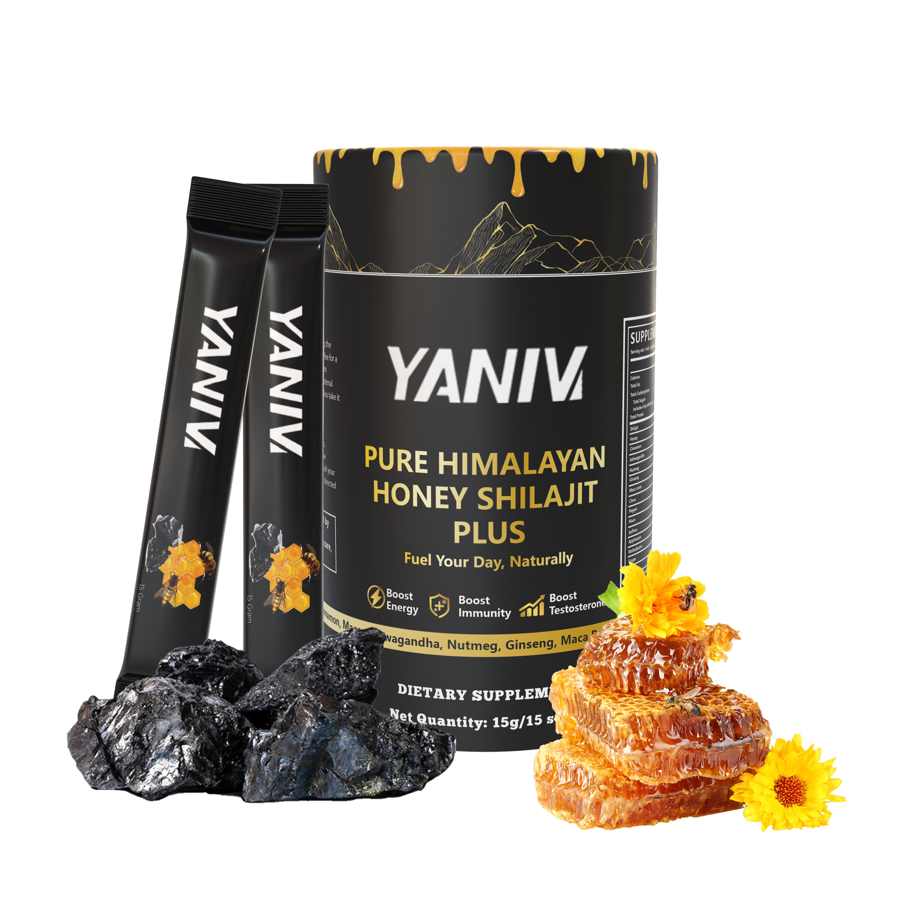 Original Factory Pure Himalayan Shilajit Honey Sticks Drinks OEM ODM Supplement Custom Honey Shilajit Jelly Sticks with GMP