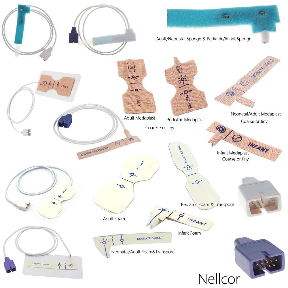 Disposable Neonate/adult Adhesive Spo2 Sensor Cable Spo2 Probe Pulse Oximeter Sensor PP Bag Medical Device CE Ultrasonic Class I