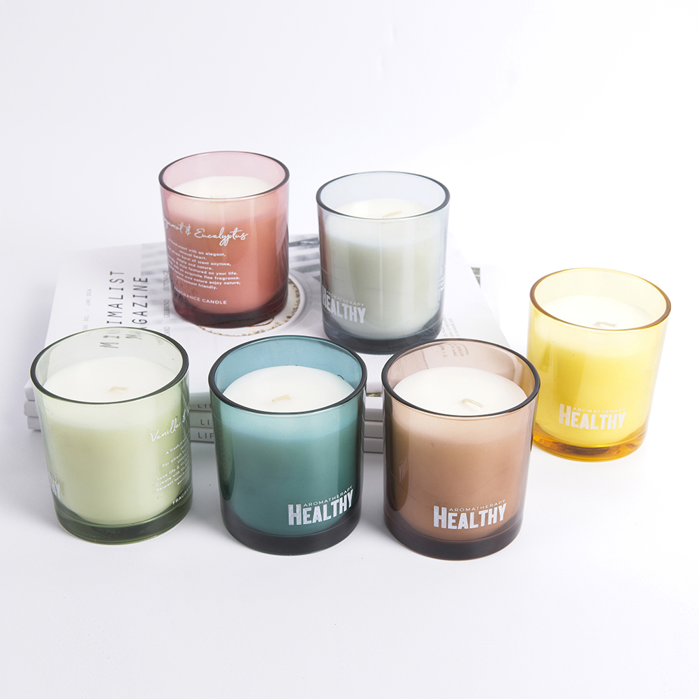 Прозрачное стекло 100% 230 г Aroma Naturals большие ароматические свечи Ароматизированная Роскошная Ароматизированная хлопковая деревянная фитиль Ароматизированная свеча