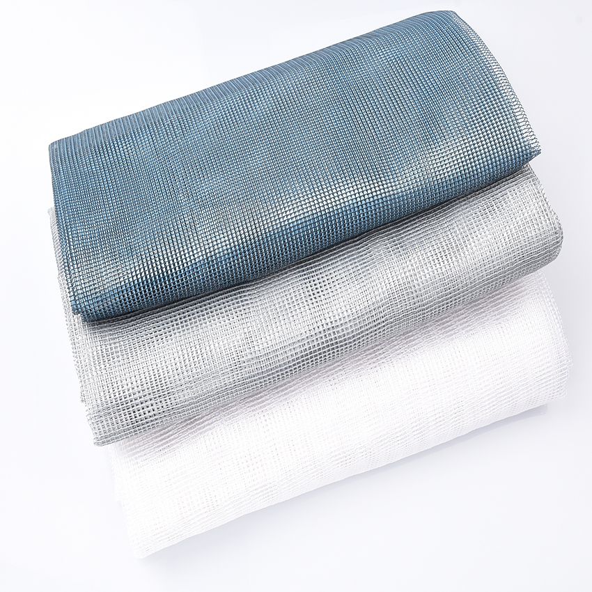 Durable Yarn Dyed Eyelet Net Sheer Curtain Fabric