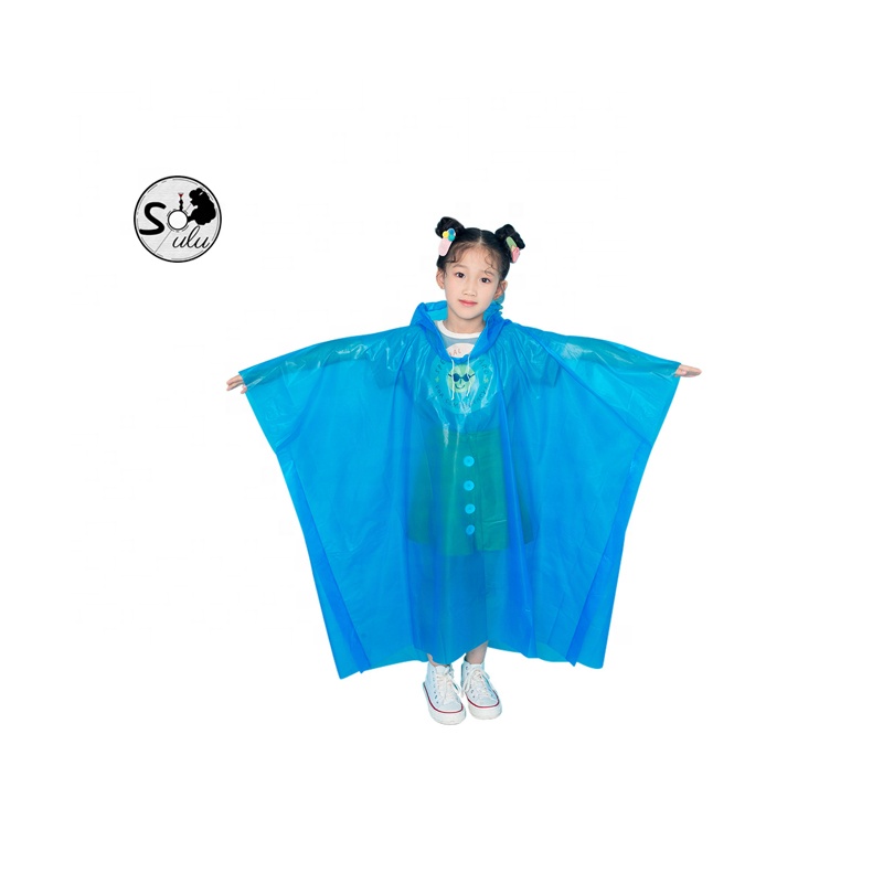2021 children's poncho student translucent cloak one-piece raincoat children thickened disposable raincoat peva