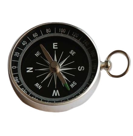 Promotion metal compass watch with keyring aluminium magnetic compass keychain 45mm