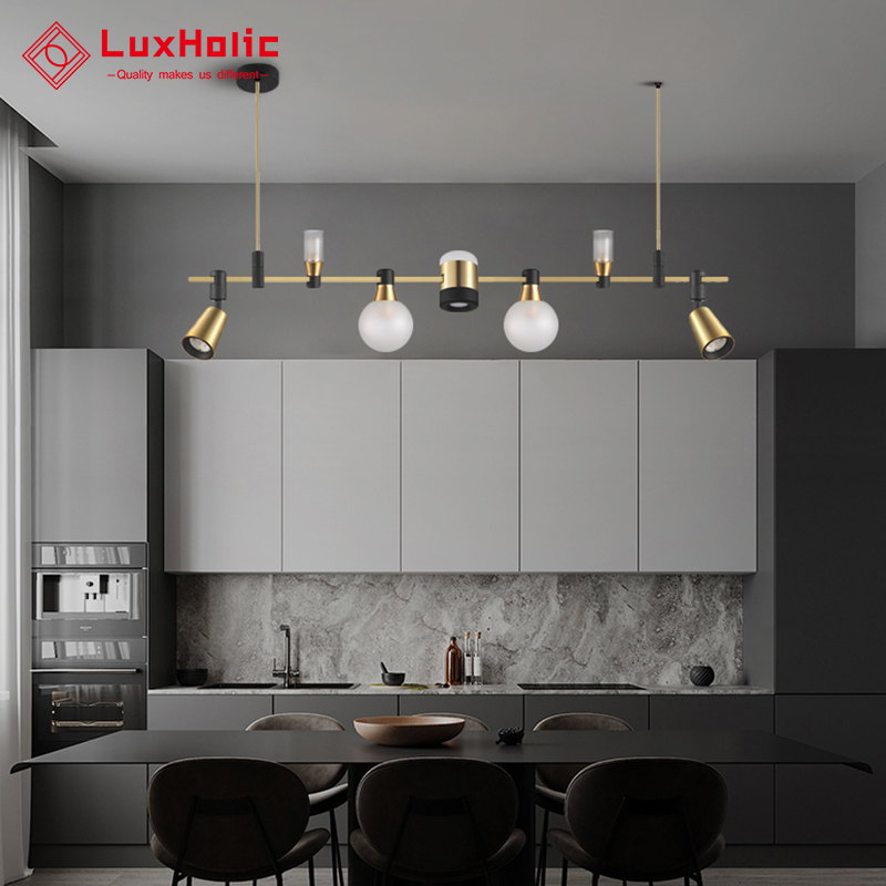 Роскошные золотистые люстры LuxHolic в современном дизайне, современные подвесные светильники, кухонный Остров