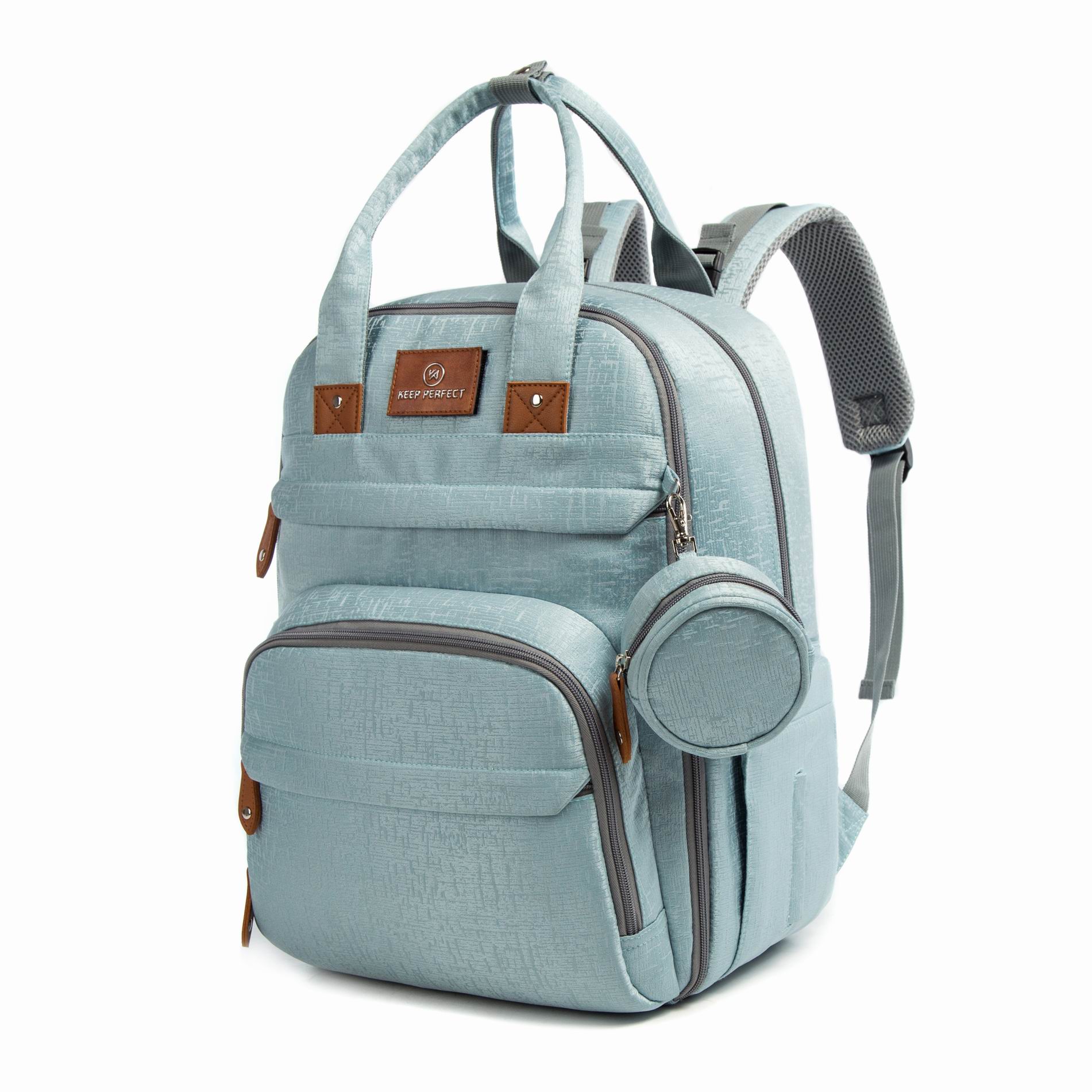 Sac A Langer portable multifunction travel foldable baby mommy backpack diaper bag with changing bed