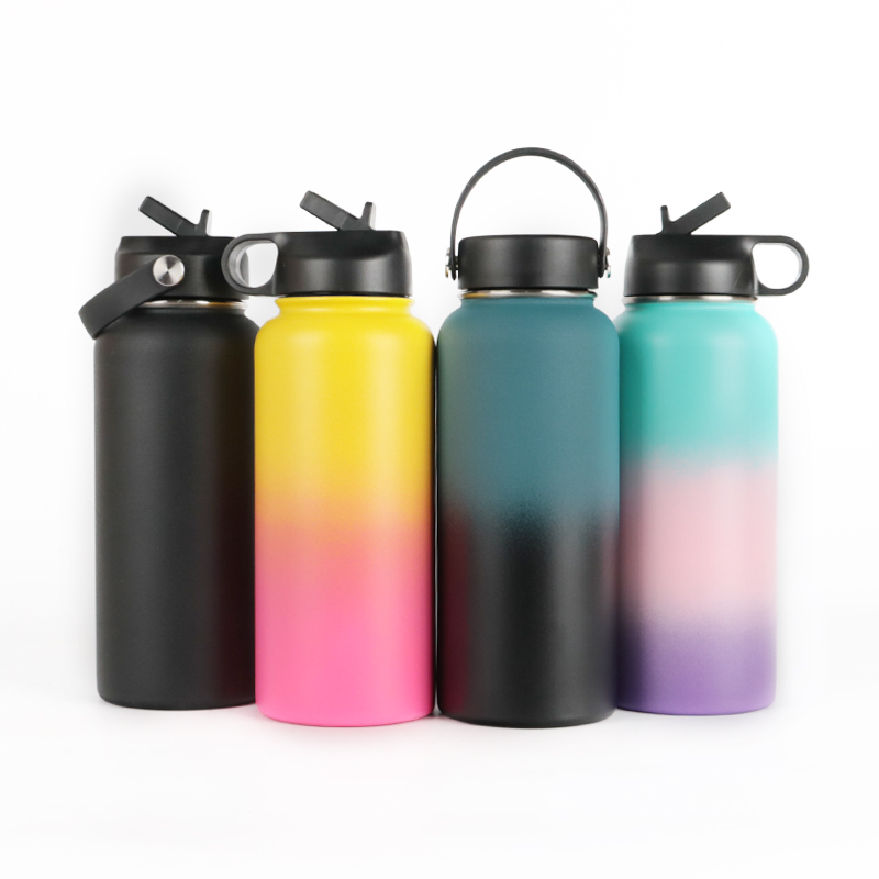 New Stainless Steel Cycling Bottle Outdoor Mountain Bike Bicycle Sports Sports Water Bottle 350ml With Handle Lid