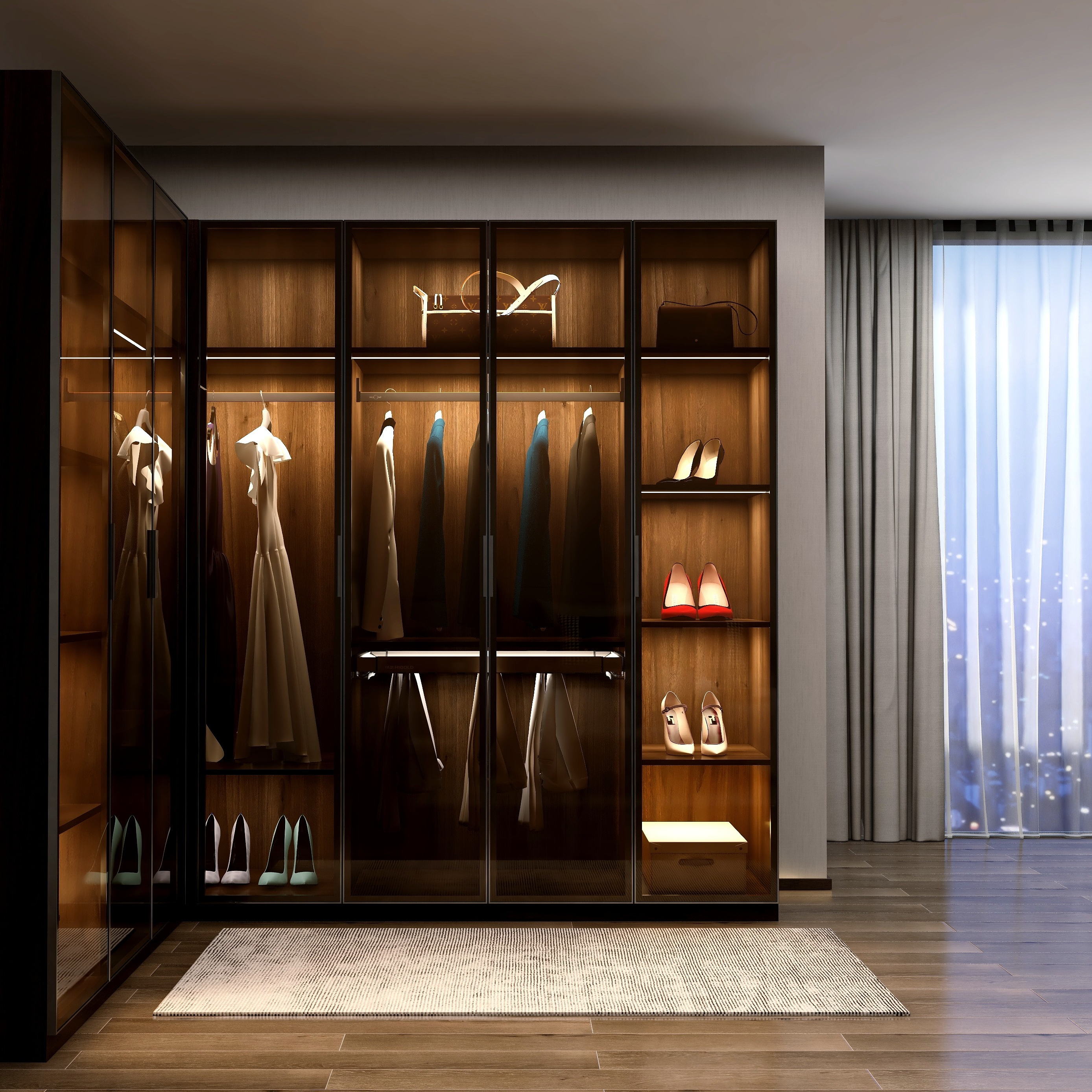 whole house wardrobe modern closet design glass and wood dressing room wardrobe closet wardrobe storage