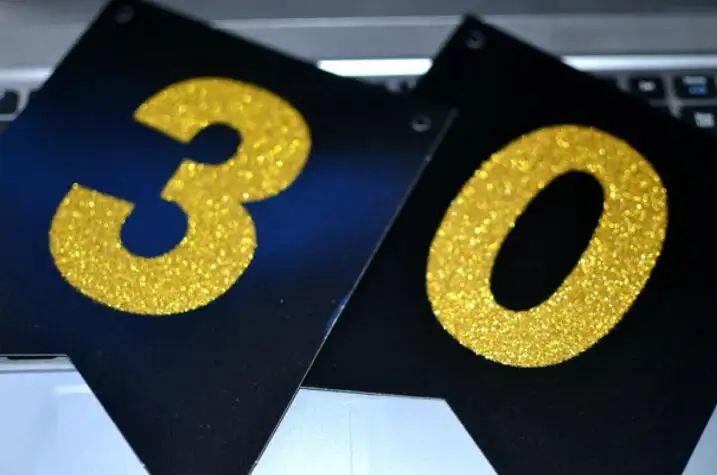 Cheers To 30 40 50 Years Gold Glitter Banner For Adult Birthday Party Decorations