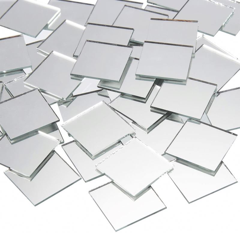 Hot Selling 120 Pack 1 Inch Small Square Mirror Tiles Mini Size Adhesive Glass Mosaics