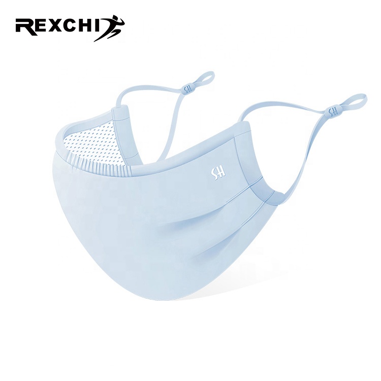 REXCHI XKZ26 Wholesale Masks With Custom Logo Cycling Ice Silk Plain Cool Solid Printing UV Protection Custom Logo For Adult
