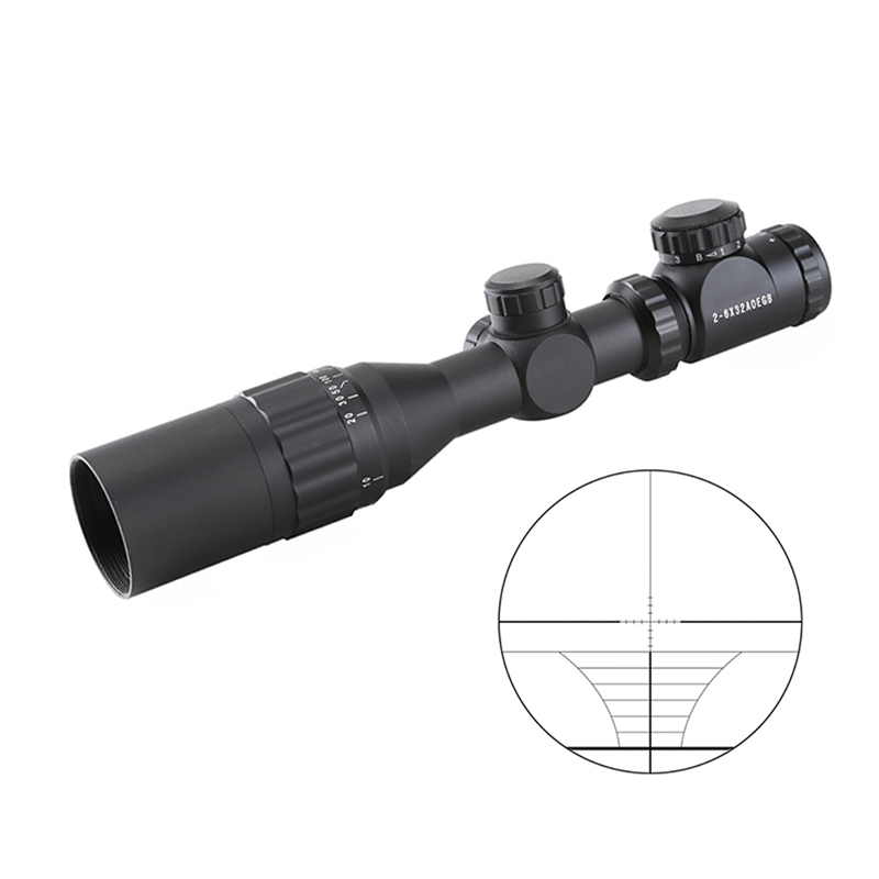 SPINA Охота Riflescope 2-6x32 AOE с подсветкой Красный Зеленый Синий вид воздушный винтовка короткие области с 11 мм или 20 мм железнодорожные крепления